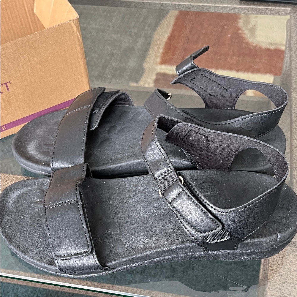 Black Women's Comfort Velcro Sandals